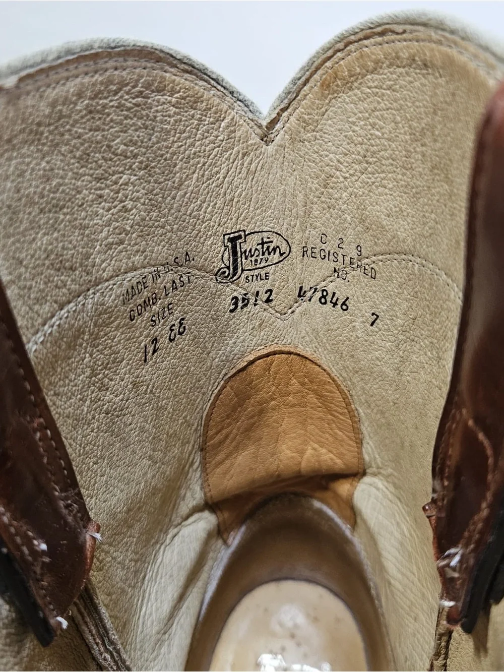 Vintage Justin 3512 Redwood Cowboy Boots 12EE USA Made Western Mens